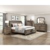 HE-2259BR-1  Queen Platform Bed with Footboard Storage