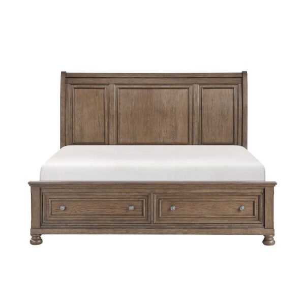 HE-2259BR-1  Queen Platform Bed with Footboard Storage