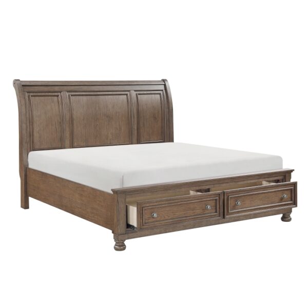 HE-2259BR-1  Queen Platform Bed with Footboard Storage
