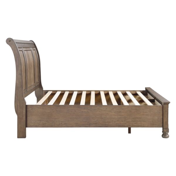 HE-2259BR-1  Queen Platform Bed with Footboard Storage