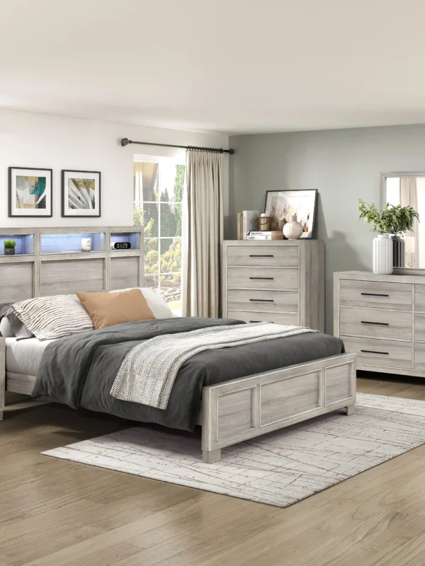 2332 Bedroom Everett Collection 4pc Set (QB+NS+DR+MR)