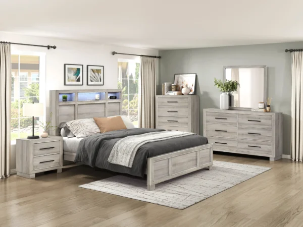 2332 Bedroom Everett Collection 4pc Set (QB+NS+DR+MR)