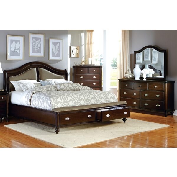 HE-2615DC-1  Queen Sleigh Platform Bed