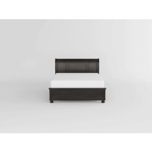 HE-1718GY-1  Queen Platform Bed with Footboard Storage