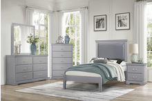 1519GY Bedroom Seabright Collection 4pc Set (QB+NS+DR+MR)