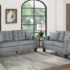 8202GRY Seating-Sinclair Collection 2pc Set: Sofa, Love