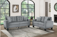 8202GRY Seating-Sinclair Collection 2pc Set: Sofa, Love