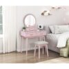 4565PK Vanity Dresser with Mirror and Stool