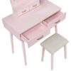 4565PK Vanity Dresser with Mirror and Stool
