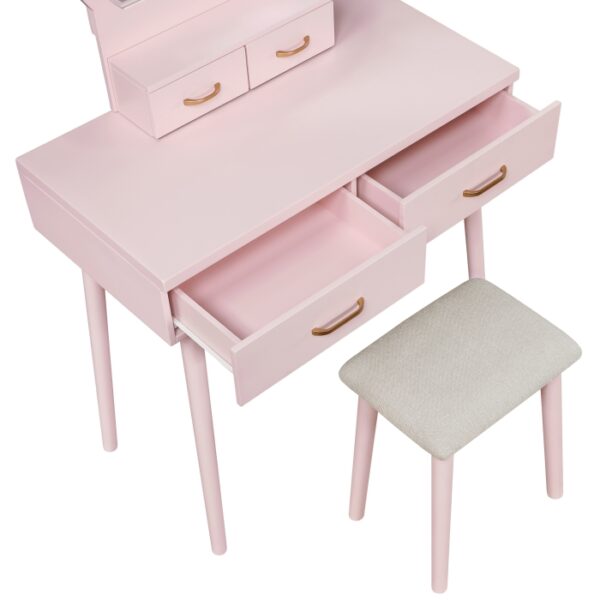 4565PK Vanity Dresser with Mirror and Stool