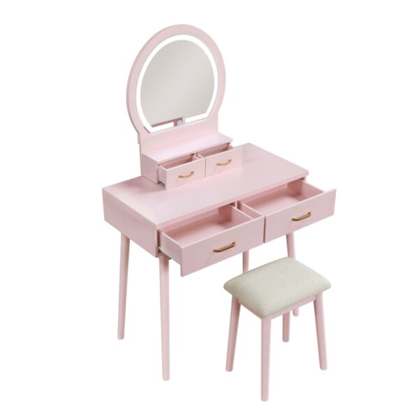 4565PK Vanity Dresser with Mirror and Stool