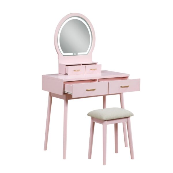 4565PK Vanity Dresser with Mirror and Stool