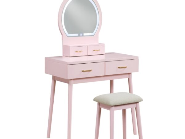 4565PK Vanity Dresser with Mirror and Stool