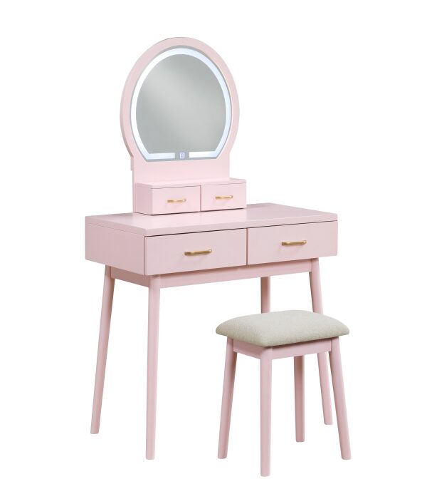 4565PK Vanity Dresser with Mirror and Stool