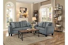 8202GRY Seating-Sinclair Collection 2pc Set: Sofa, Love
