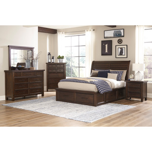 HE-1559-1  Queen Platform Bed with Storage Footboard and Side Rails