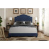 KING BED W/BLUE FABRIC