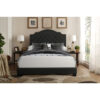 HE-SH255DGR-1  QUEEN BED W/DARK GREY FABRIC