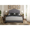 KING BED W/GREY FABRIC