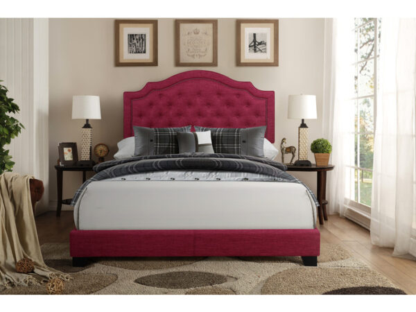 KING BED W/PINK FABRIC