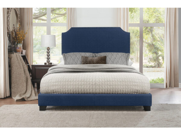 KING BED W/BLUE FABRIC,3A