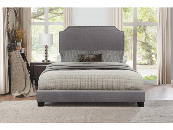 KING BED W/GREY FABRIC,3A