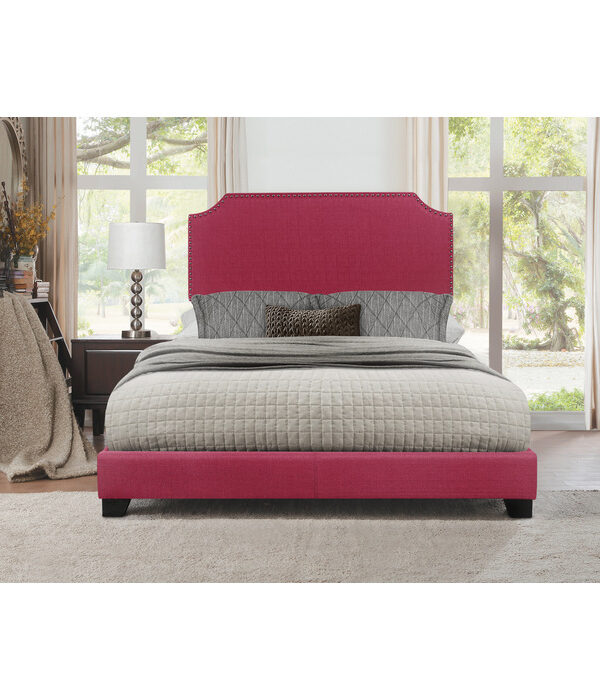 HE-SH235PNK-1  QUEEN BED W/PINK FABRIC,3A