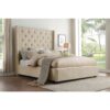HE-5877BE-1DW  Queen Platform Bed with Storage Footboard