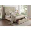 HE-5877BE-1DW  Queen Platform Bed with Storage Footboard