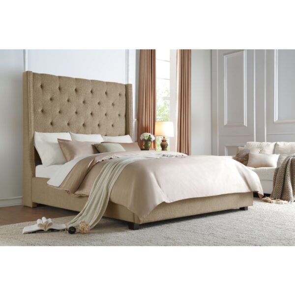 HE-5877BR-1DW  Queen Platform Bed with Storage Footboard