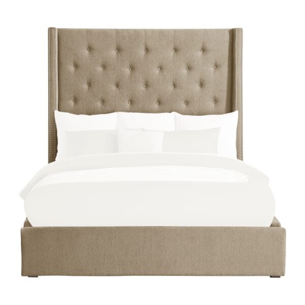 HE-5877BR-1DW  Queen Platform Bed with Storage Footboard
