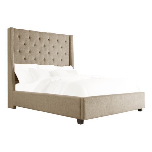HE-5877BR-1DW  Queen Platform Bed with Storage Footboard
