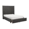 HE-5877GY-1DW  Queen Platform Bed with Storage Footboard
