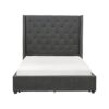 HE-5877GY-1DW  Queen Platform Bed with Storage Footboard