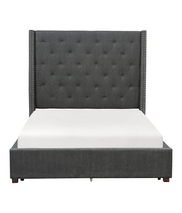 HE-5877GY-1  Queen Platform Bed