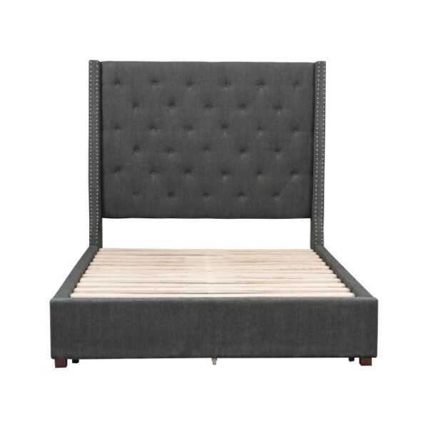 HE-5877GY-1  Queen Platform Bed