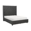 HE-5877GY-1DW  Queen Platform Bed with Storage Footboard