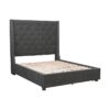 HE-5877GY-1DW  Queen Platform Bed with Storage Footboard