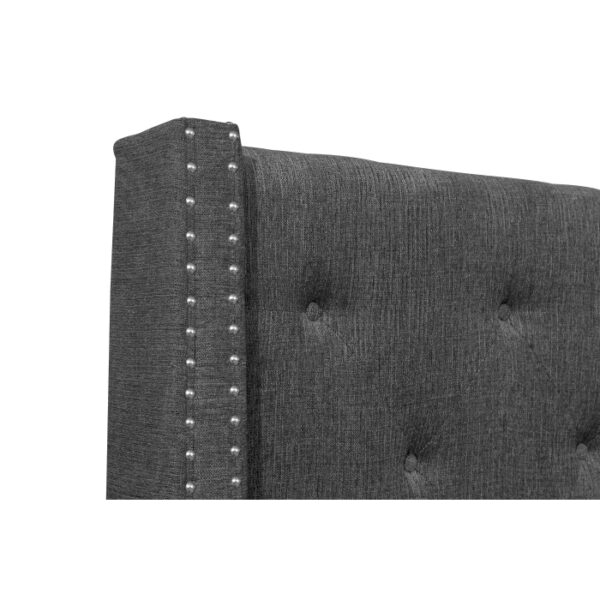 HE-5877GY-1DW  Queen Platform Bed with Storage Footboard