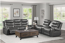 9405GY Seating-Putnam Collection 2pc Set: Sofa, Love