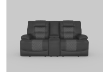 9388GRY Seating-Fabian Collection 2pc Set: Sofa, Love