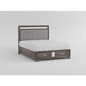 HE-1505W-1  Queen Platform Bed with Footboard Storage