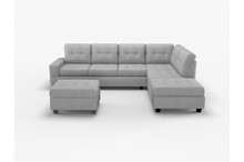 9507GRY Seating-Maston Collection 2-Piece Reversible Sectional...