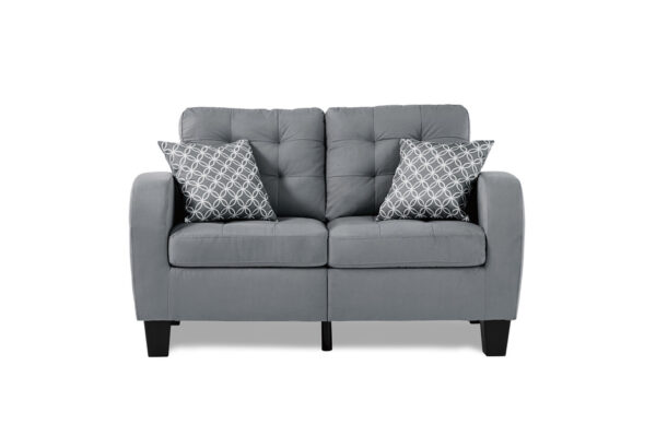 8202GRY Seating-Sinclair Collection 2pc Set: Sofa, Love