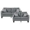 8202GRY Seating-Sinclair Collection 2pc Set: Sofa, Love