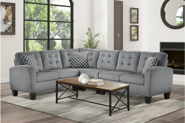 8202GRY-SC Seating-Sinclair Collection 2-Piece Reversible Sectional