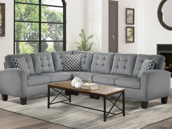 8202GRY-SC Seating-Sinclair Collection 2-Piece Reversible Sectional