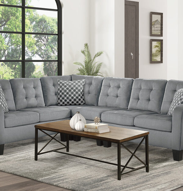 8202GRY-SC Seating-Sinclair Collection 2-Piece Reversible Sectional