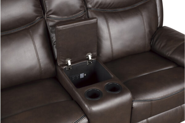 8206BRW Seating-Aram Collection 2pc Set: Sofa, Love