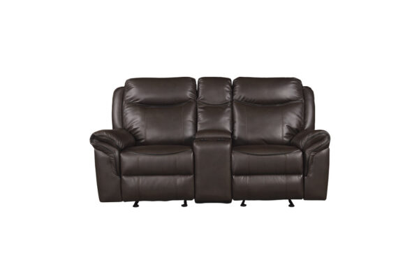 8206BRW Seating-Aram Collection 2pc Set: Sofa, Love